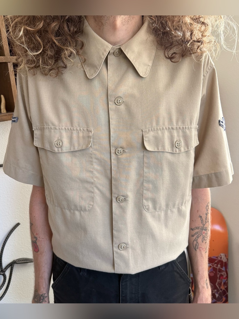 Vintage 60's US Air Force Military Uniform Shirt ~ Size XL